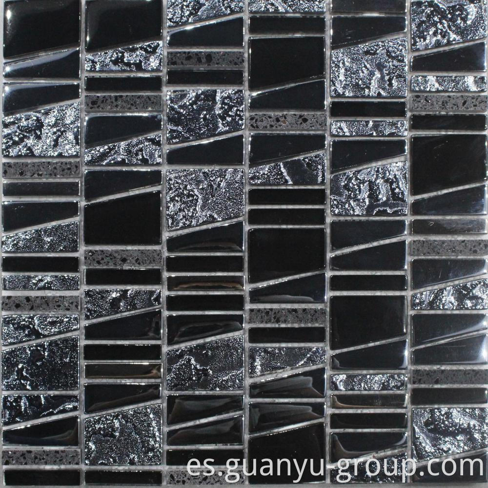 Black Glossy And Bumpy Mosaic Tile